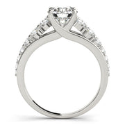 Pristine Trellis Round Diamond Engagement Ring in 10K/14K gold and platinum with certified lab-grown or natural diamonds