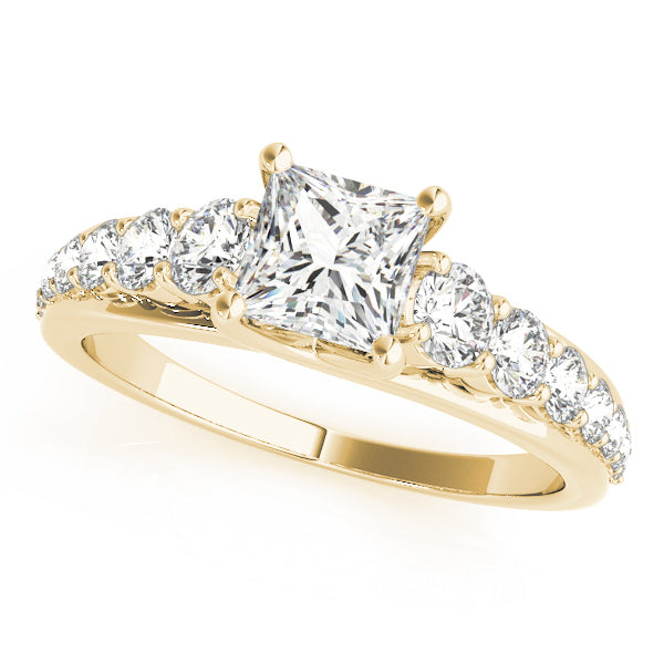 Heirloom Trellis Princess Diamond Engagement Ring in 10K/14K gold and platinum with certified lab-grown or natural diamonds