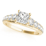 Heirloom Trellis Princess Diamond Engagement Ring in 10K/14K gold and platinum with certified lab-grown or natural diamonds