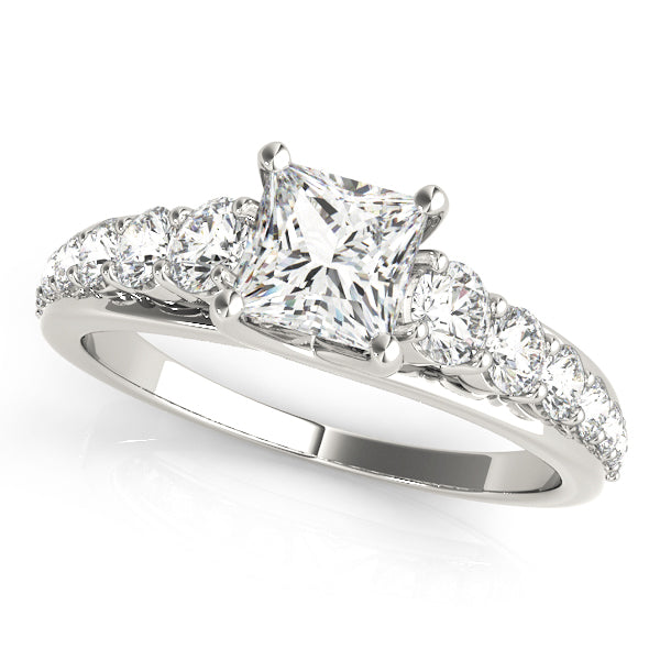 Heirloom Trellis Princess Diamond Engagement Ring in 10K/14K gold and platinum with certified lab-grown or natural diamonds