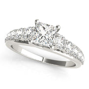 Heirloom Trellis Princess Diamond Engagement Ring in 10K/14K gold and platinum with certified lab-grown or natural diamonds