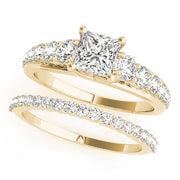 Heirloom Trellis Princess Diamond Engagement Ring in 10K/14K gold and platinum with certified lab-grown or natural diamonds