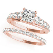 Heirloom Trellis Princess Diamond Engagement Ring in 10K/14K gold and platinum with certified lab-grown or natural diamonds