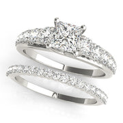 Heirloom Trellis Princess Diamond Engagement Ring in 10K/14K gold and platinum with certified lab-grown or natural diamonds
