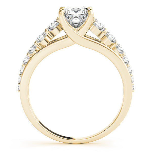 Heirloom Trellis Princess Diamond Engagement Ring in 10K/14K gold and platinum with certified lab-grown or natural diamonds