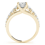 Heirloom Trellis Princess Diamond Engagement Ring in 10K/14K gold and platinum with certified lab-grown or natural diamonds