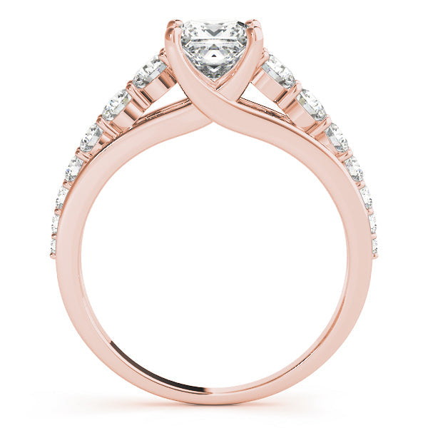 Heirloom Trellis Princess Diamond Engagement Ring in 10K/14K gold and platinum with certified lab-grown or natural diamonds