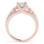 Heirloom Trellis Princess Diamond Engagement Ring in 10K/14K gold and platinum with certified lab-grown or natural diamonds