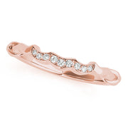 Single Row Curved Half Eternity Ring in Gold & Platinum