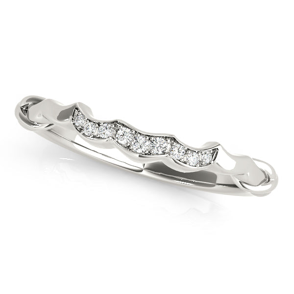 Single Row Curved Half Eternity Ring in Gold & Platinum