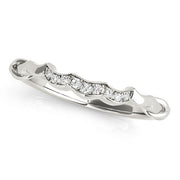 Single Row Curved Half Eternity Ring in Gold & Platinum