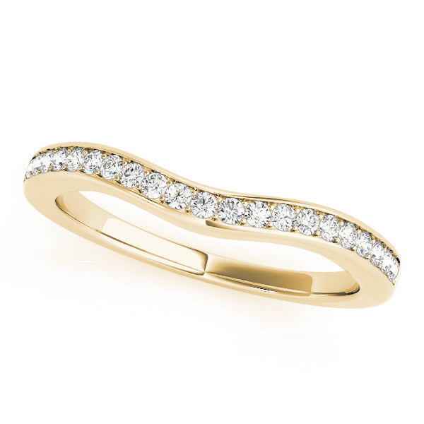 Prong in Channel Curved Half Eternity Ring in 10K/14K gold and platinum with certified lab-grown or natural diamonds