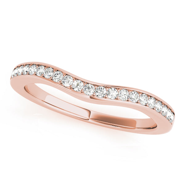 Prong in Channel Curved Half Eternity Ring in Gold & Platinum