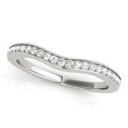 Prong in Channel Curved Half Eternity Ring in Gold & Platinum