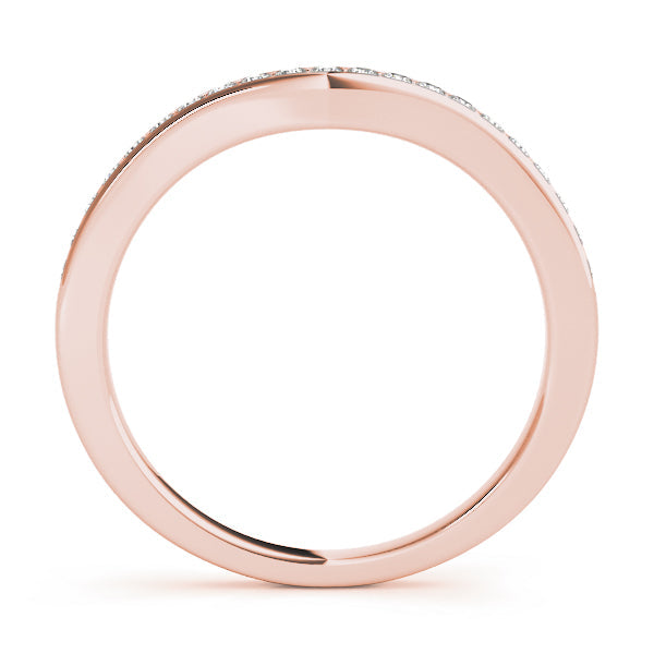 Prong in Channel Curved Half Eternity Ring in Gold & Platinum