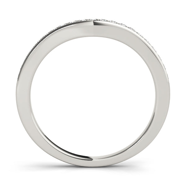 Prong in Channel Curved Half Eternity Ring in Gold & Platinum
