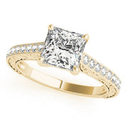Enchanted Trellis Princess Diamond Engagement Ring in 10K/14K gold and platinum with certified lab-grown or natural diamonds