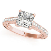 Enchanted Trellis Princess Diamond Engagement Ring in 10K/14K gold and platinum with certified lab-grown or natural diamonds