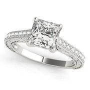 Enchanted Trellis Princess Diamond Engagement Ring in 10K/14K gold and platinum with certified lab-grown or natural diamonds