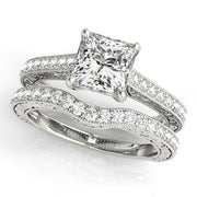 Enchanted Trellis Princess Diamond Engagement Ring in 10K/14K gold and platinum with certified lab-grown or natural diamonds