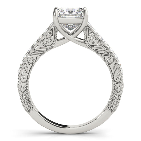 Enchanted Trellis Princess Diamond Engagement Ring in 10K/14K gold and platinum with certified lab-grown or natural diamonds