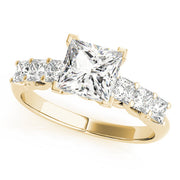 Classic Prong-Set Princess Diamond Engagement Ring in 10K/14K gold and platinum with certified lab-grown or natural diamonds