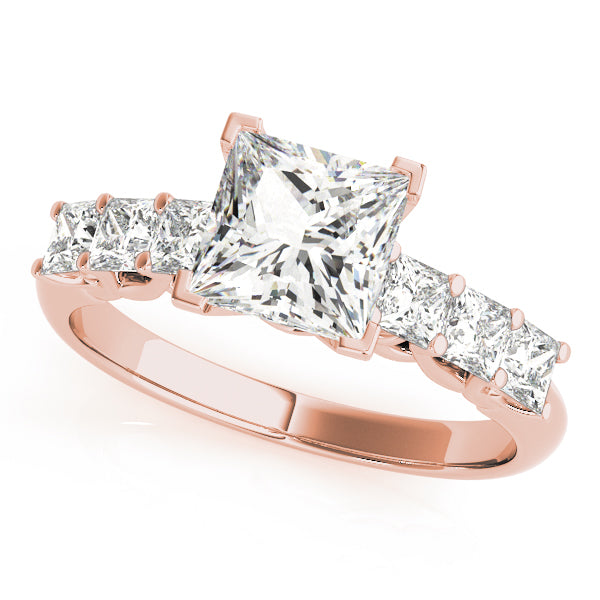 Classic Prong-Set Princess Diamond Engagement Ring in 10K/14K gold and platinum with certified lab-grown or natural diamonds