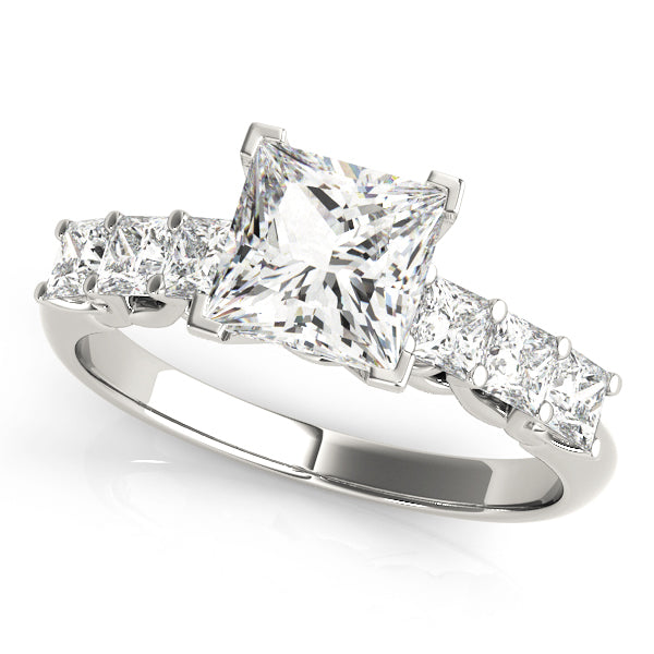 Classic Prong-Set Princess Diamond Engagement Ring in 10K/14K gold and platinum with certified lab-grown or natural diamonds
