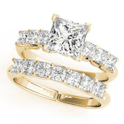 Classic Prong-Set Princess Diamond Engagement Ring in 10K/14K gold and platinum with certified lab-grown or natural diamonds