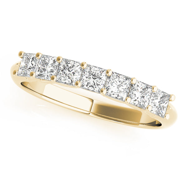 7-Stone Princess Cut Half Eternity Ring in 10K/14K gold and platinum with certified lab-grown or natural diamonds