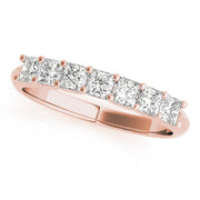 7-Stone Princess Cut Half Eternity Ring in Gold & Platinum