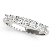 7-Stone Princess Cut Half Eternity Ring in Gold & Platinum
