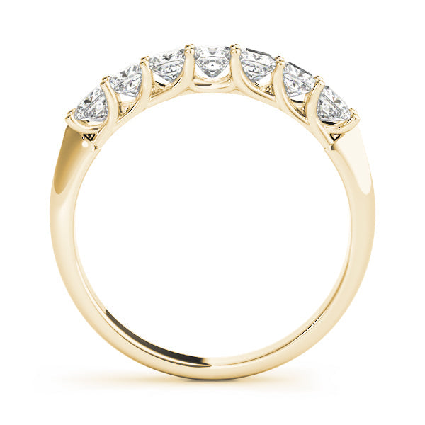 7-Stone Princess Cut Half Eternity Ring in Gold & Platinum