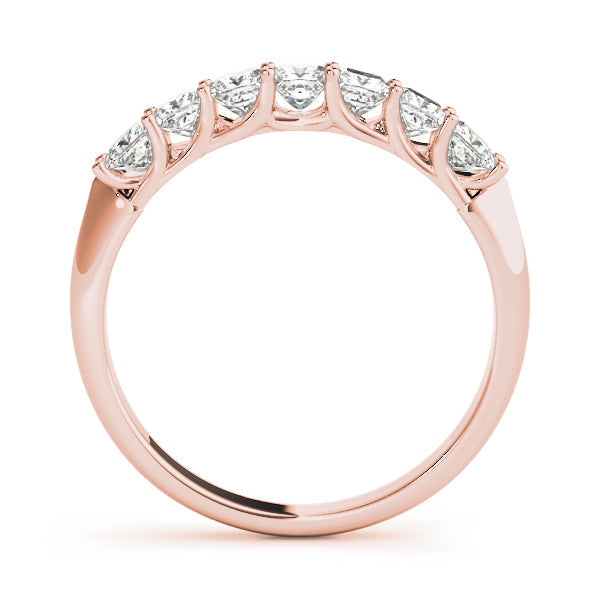7-Stone Princess Cut Half Eternity Ring in Gold & Platinum
