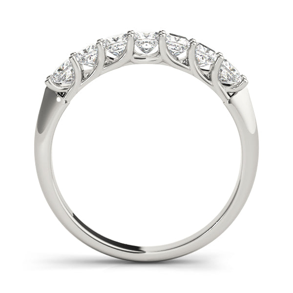 7-Stone Princess Cut Half Eternity Ring in Gold & Platinum