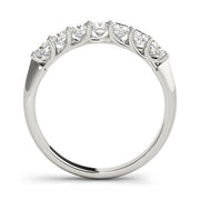 7-Stone Princess Cut Half Eternity Ring in Gold & Platinum