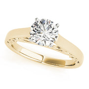 Heirloom Solitaire W Filigrie Round Diamond Engagement Ring in 10K/14K gold and platinum with certified lab-grown or natural diamonds