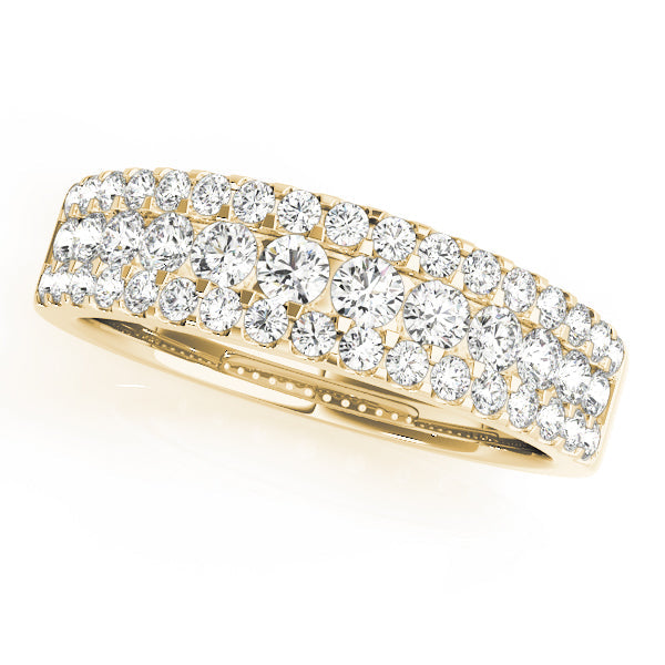 Diamond Half Eternity Ring in 10K/14K gold and platinum with certified lab-grown or natural diamonds