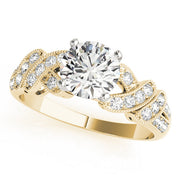 Radiant Multi-Row Round Diamond Engagement Ring in 10K/14K gold and platinum with certified lab-grown or natural diamonds