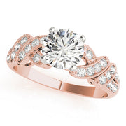 Radiant Multi-Row Round Diamond Engagement Ring in 10K/14K gold and platinum with certified lab-grown or natural diamonds