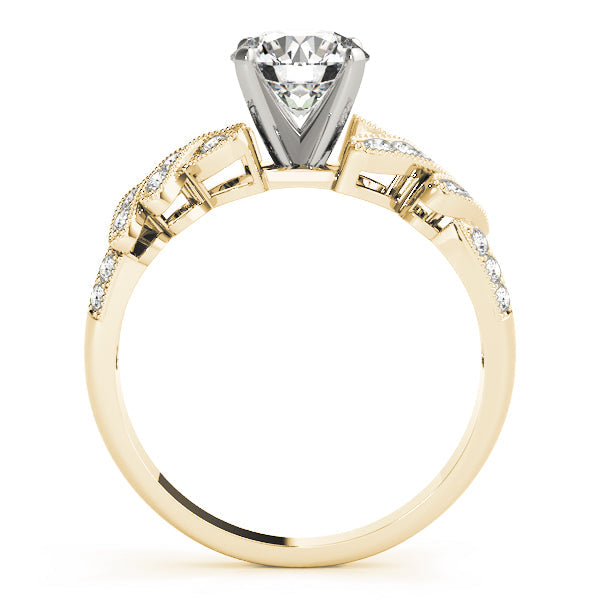 Radiant Multi-Row Round Diamond Engagement Ring in 10K/14K gold and platinum with certified lab-grown or natural diamonds