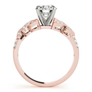 Radiant Multi-Row Round Diamond Engagement Ring in 10K/14K gold and platinum with certified lab-grown or natural diamonds