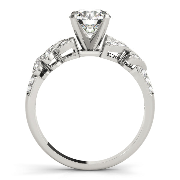 Radiant Multi-Row Round Diamond Engagement Ring in 10K/14K gold and platinum with certified lab-grown or natural diamonds