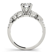 Radiant Multi-Row Round Diamond Engagement Ring in 10K/14K gold and platinum with certified lab-grown or natural diamonds