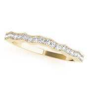 Single Row Milgrain Curved Half Eternity Ring in 10K/14K gold and platinum with certified lab-grown or natural diamonds