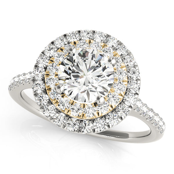 Adored Halo Round Diamond Engagement Ring in 10K/14K gold and platinum with certified lab-grown or natural diamonds