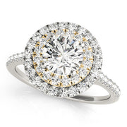 Adored Halo Round Diamond Engagement Ring in 10K/14K gold and platinum with certified lab-grown or natural diamonds