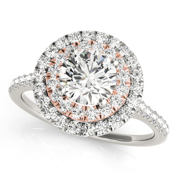Adored Halo Round Diamond Engagement Ring in 10K/14K gold and platinum with certified lab-grown or natural diamonds