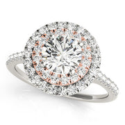 Adored Halo Round Diamond Engagement Ring in 10K/14K gold and platinum with certified lab-grown or natural diamonds
