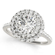 Adored Halo Round Diamond Engagement Ring in 10K/14K gold and platinum with certified lab-grown or natural diamonds